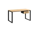 Стол прямой с подвесной тумбой, О-опора 2000x800x750 RM036-20x8 Вяз Швейцарский светлый/Черный