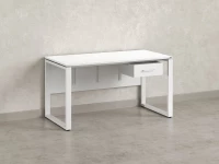 Стол прямой, подвесная тумба, ЛДСП экран, О-опора 1600x600x750 RM032-16x6 Белый/Белый