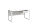 Стол прямой, подвесная тумба, ЛДСП экран, О-опора 1600x600x750 RM032-16x6 Белый/Белый