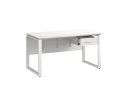 Стол прямой, подвесная тумба, ЛДСП экран, О-опора 1600x600x750 RM032-16x6 Белый/Белый