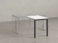 Брифинг прямой, с парящей столешнецей, на П-образном каркасе 1200x600x750 RM070-12x6 Белый/Серый