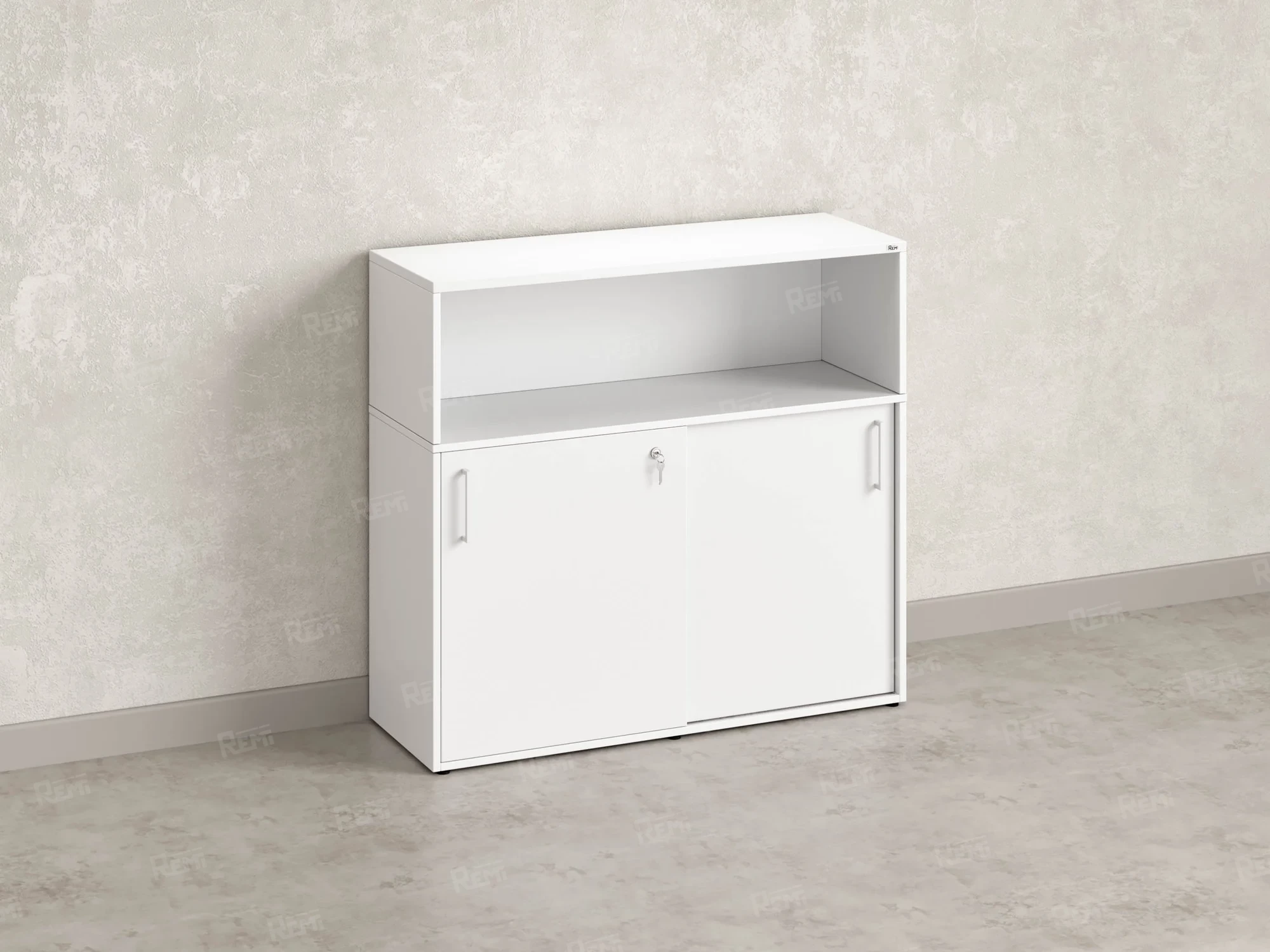 Шкаф-купе низкий, 2 полки с надстройкой, на регулируемых опорах 1200x420x1100 RM127-120x42 Белый/Белый