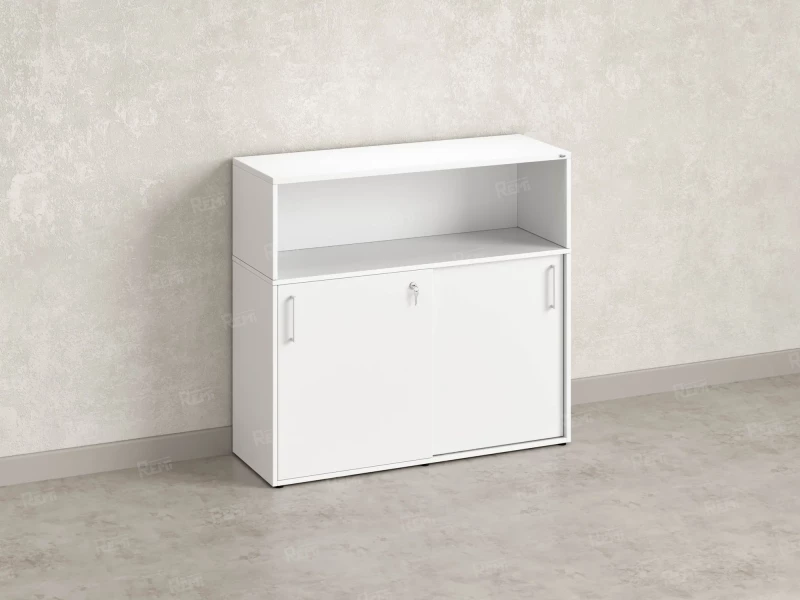 Шкаф-купе низкий, 2 полки с надстройкой, на регулируемых опорах 1200x420x1100 RM127-120x42 Белый/Белый