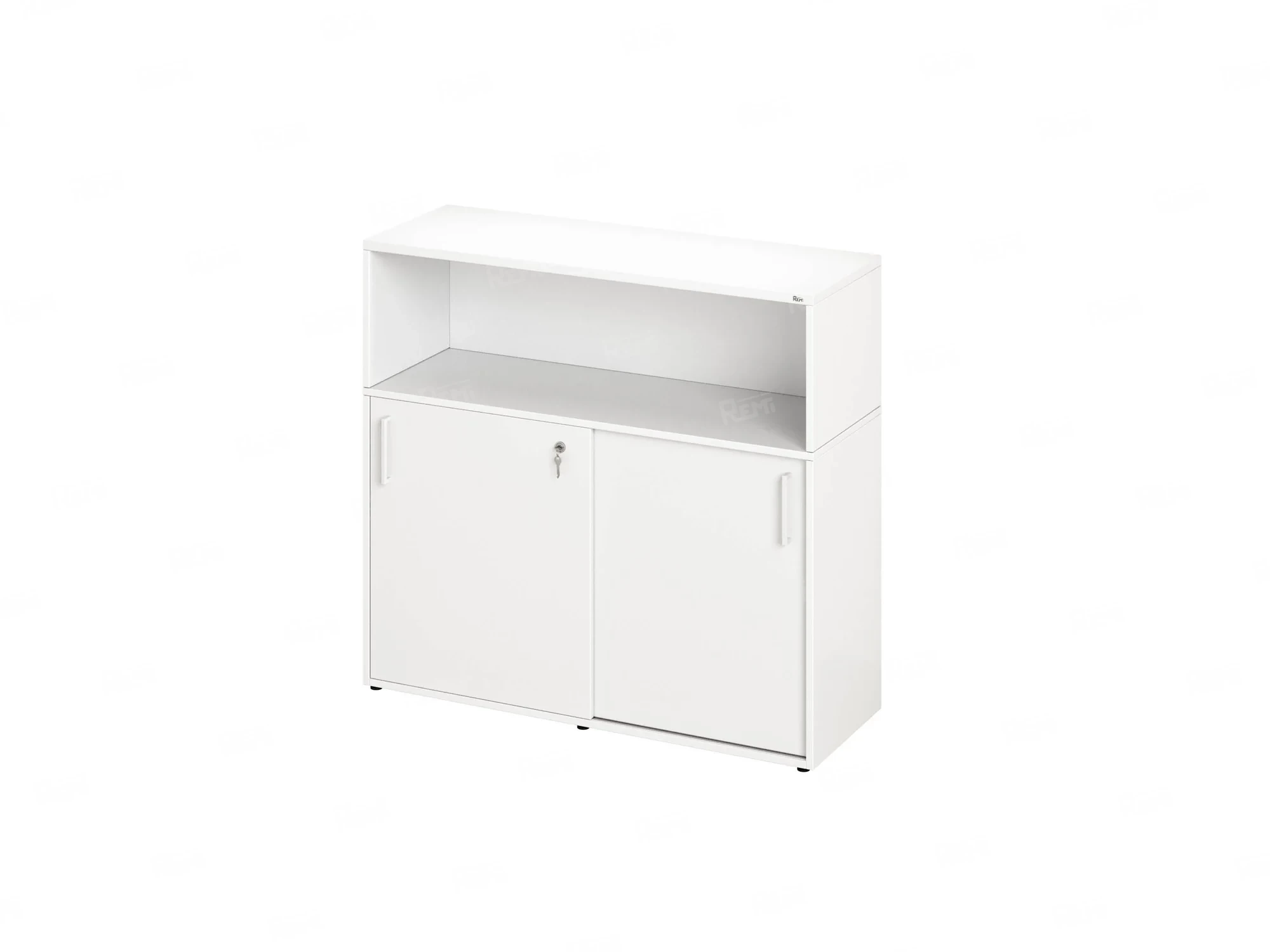 Шкаф-купе низкий, 2 полки с надстройкой, на регулируемых опорах 1200x420x1100 RM127-120x42 Белый/Белый