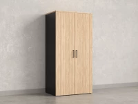 Гардероб, на регулируемых опорах, штанга, 1 полка 900x600x1800 RM159-90x60 Вяз Швейцарский светлый/Черный