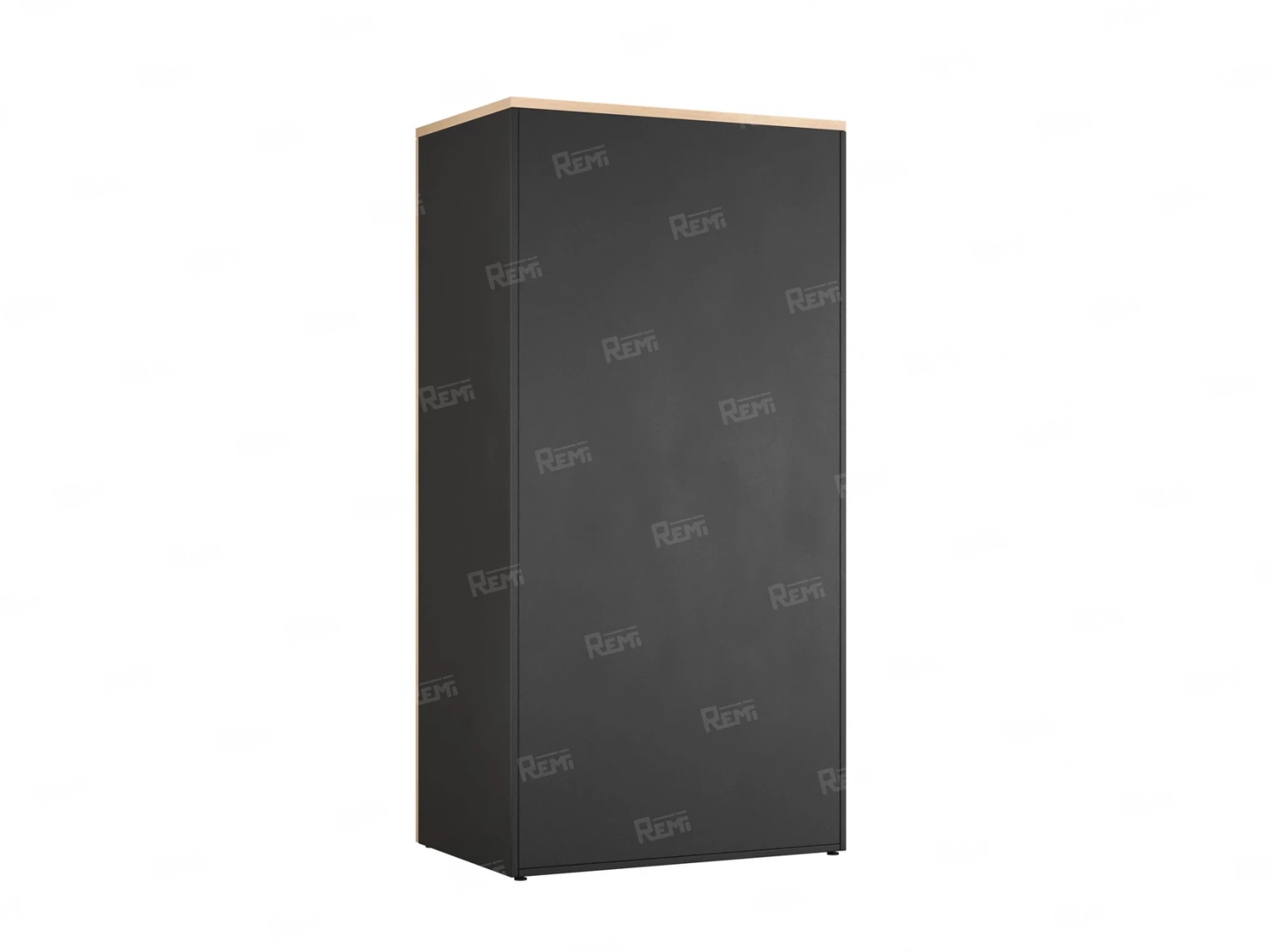 Гардероб, на регулируемых опорах, штанга, 1 полка 900x600x1800 RM159-90x60 Вяз Швейцарский светлый/Черный