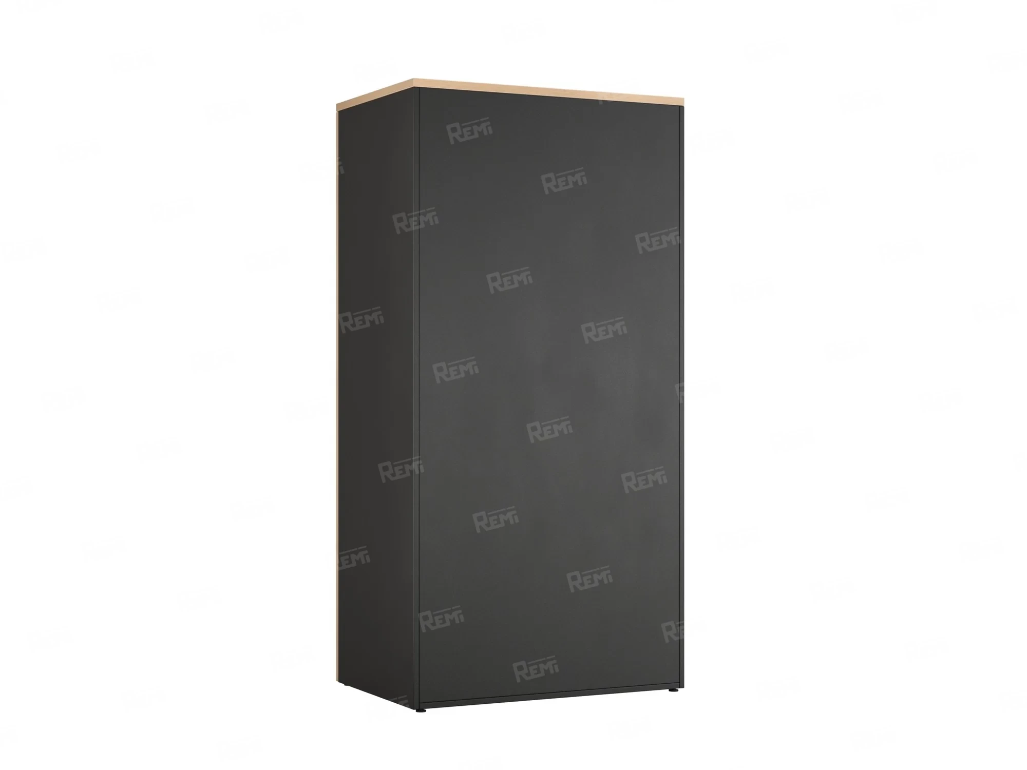 Гардероб, на регулируемых опорах, штанга, 1 полка 900x600x1800 RM159-90x60 Вяз Швейцарский светлый/Черный