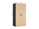 Гардероб, на регулируемых опорах, штанга, 1 полка 900x600x1800 RM159-90x60 Вяз Швейцарский светлый/Черный