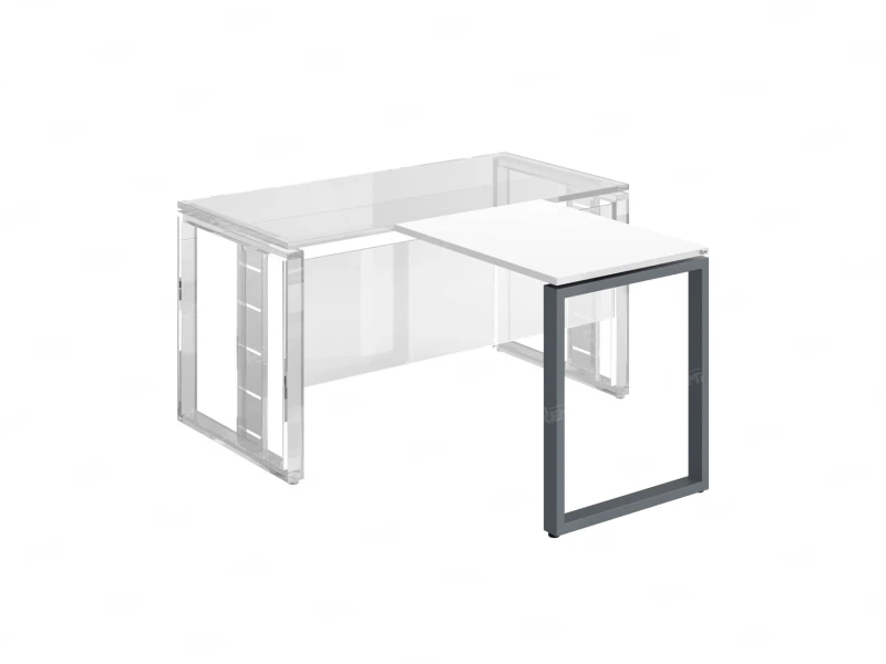 Брифинг прямой, с парящей столешнецей, на О-образном каркасе 800x700x750 RM072-8x7 Белый/Серый