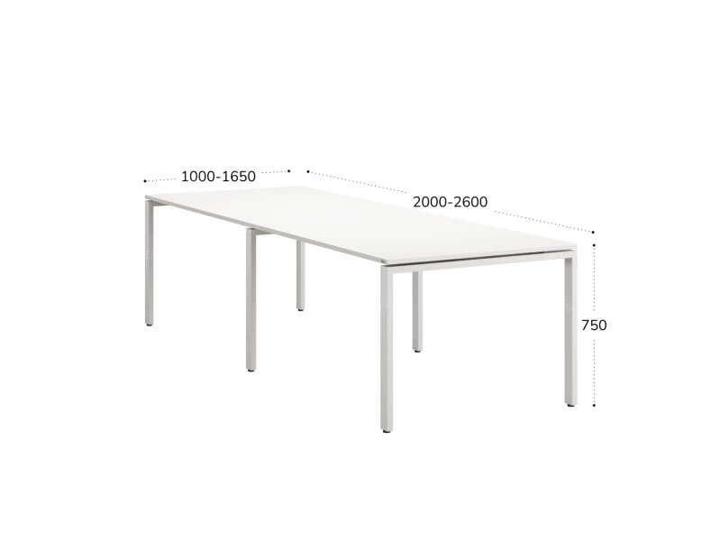 Cтол для переговоров, на П-образном каркасе 2200x1450x750 RM080-220x145 Белый/Белый