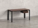Стол прямой с подвесной тумбой, П-опора 1800x600x750 RM038-18x6 Дуб Апрельский шоколад/Черный