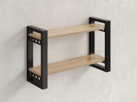 Полка настенная 900x300x500 RM194-90x30 Вяз Швейцарский светлый/Черный