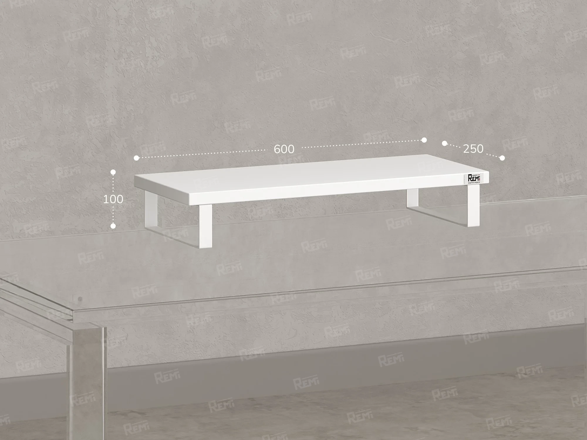 Подставка под монитор 600x250x100 RM209-60x40 Белый/Белый