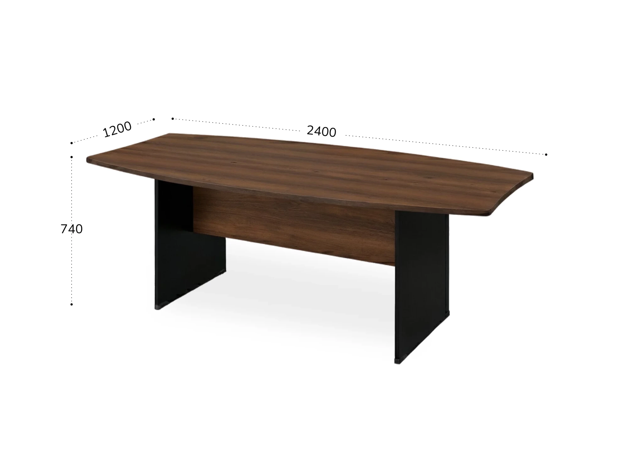 BRL RB006-240х120 Конференц-стол на панельном каркасе 2400х1200х740 Орех Вармия/Черный