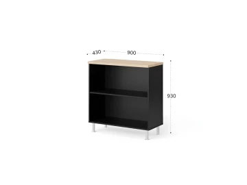 Стеллаж широкий 2 уровня 900х430х930 RB047-90х43 Акация/Черный