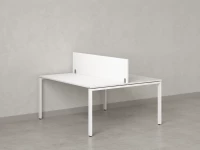 Бенч-система, 2 рабочих места, с одним экраном ЛДСП 1400x1200x750 RM165-2-14x12 Белый/Белый