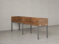 Бенч-система в 1 ряд, 2 рабочих места 5 ЛДСП экранов 3600x800x750 RM167-2-36x8 Дуб Юстус/Серый