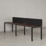 Бенч-система в 1 ряд, 2 рабочих места 2 тканевых экранов 2700x600x750 RM167-3-27x6 Дуб Апрельский шоколад/Черный