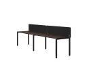 Бенч-система в 1 ряд, 2 рабочих места 2 тканевых экранов 2700x600x750 RM167-3-27x6 Дуб Апрельский шоколад/Черный
