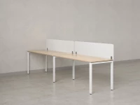 Бенч-система в 1 ряд, 2 рабочих места 2 тканевых экранов 3600x700x750 RM167-3-36x7 Вяз Швейцарский светлый/Белый