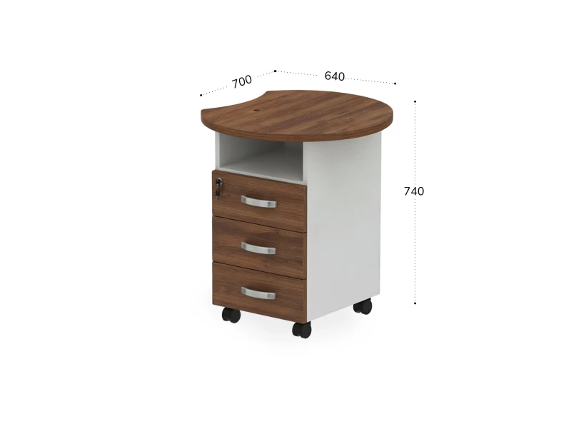 BRL RB087-64х70R Тумба приставная правая 640х700х740 Орех Вармия/Белый