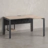 Стол угловой, экран металл, П-опора, правый 1400x900/1200x750, RM058-14x9-12 Дуб Маувелла/Серый