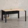 Стол угловой, экран металл, П-опора, правый 1800x800/1000x750, RM058-18x8-10 Вяз Швейцарский светлый/Черный