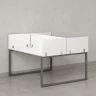 Бенч-система, 2 рабочих места, 5 ЛДСП экранов 1600x1600x750 RM169-4-16x16 Белый/Серый