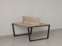 Бенч-система, 2 рабочих места, с одним экраном ЛДСП 1400x1400x750 RM172-2-14x14 Дуб Маувелла/Черный