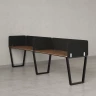 Бенч-система в 1 ряд, 2 рабочих места 5 тканевых экранов 3200x600x750 RM174-1-32x6 Дуб Юстус/Черный