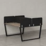 Бенч-система, 2 рабочих места, 5 тканевых экранов 1800x1200x750 RM172-3-18x12 Дуб Маувелла/Черный