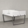 Бенч-система, 2 рабочих места, 5 ЛДСП экранов 1600x1600x750 RM172-4-16x16 Белый/Серый