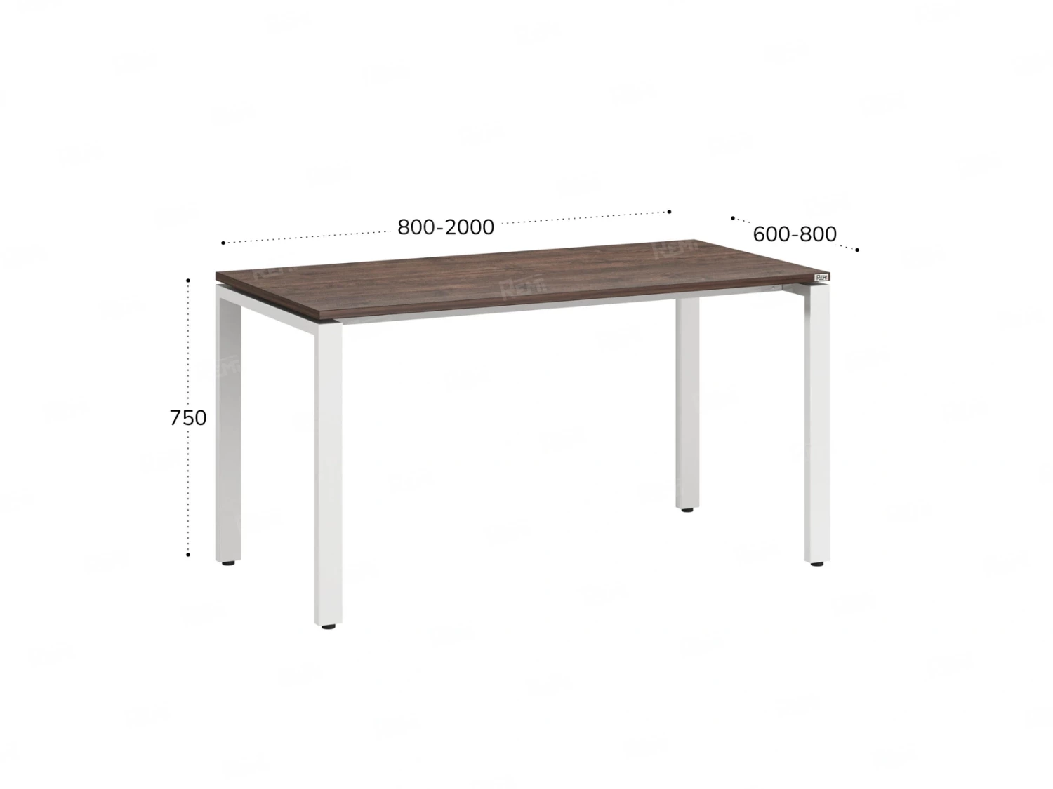 Стол прямой на П-образных опорах 1800x800x750 RM001-18x8 Дуб Апрельский шоколад/Белый