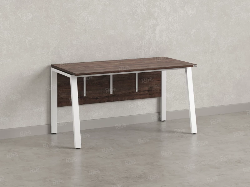 Стол прямой, Л-опора, экран ЛДСП,парящая стол-ца 1800x600x750 RM009-18x6 Дуб Апрельский шоколад/Белый