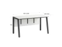 Стол прямой, Л-опора, экран ЛДСП,парящая стол-ца 800x700x750 RM009-8x7 Белый/Серый