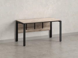 Стол прямой, П-опоры, экран ЛДСП,парящая стол-ца 1200x600x750 RM007-12x6 Дуб Маувелла/Черный