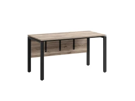 Стол прямой, П-опоры, экран ЛДСП,парящая стол-ца 1200x600x750 RM007-12x6 Дуб Маувелла/Черный