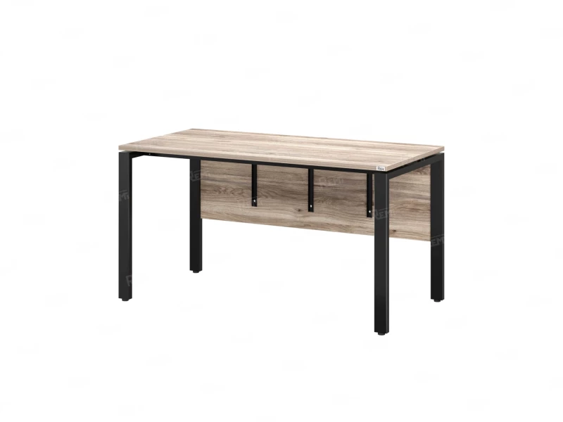 Стол прямой, П-опоры, экран ЛДСП,парящая стол-ца 1200x600x750 RM007-12x6 Дуб Маувелла/Черный