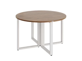Круглый стол на О-образных опорах 1400x1400x750 RM187-14x14 Дуб Юстус/Белый