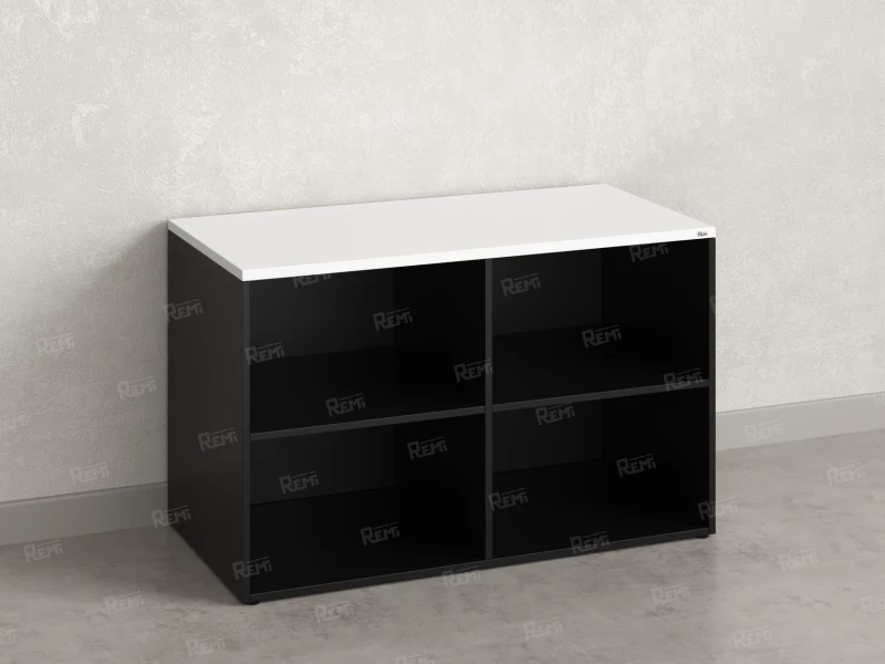 Стеллаж низкий, 4 ячейки 1200х600х750 RM146-12x6 Белый/Черный