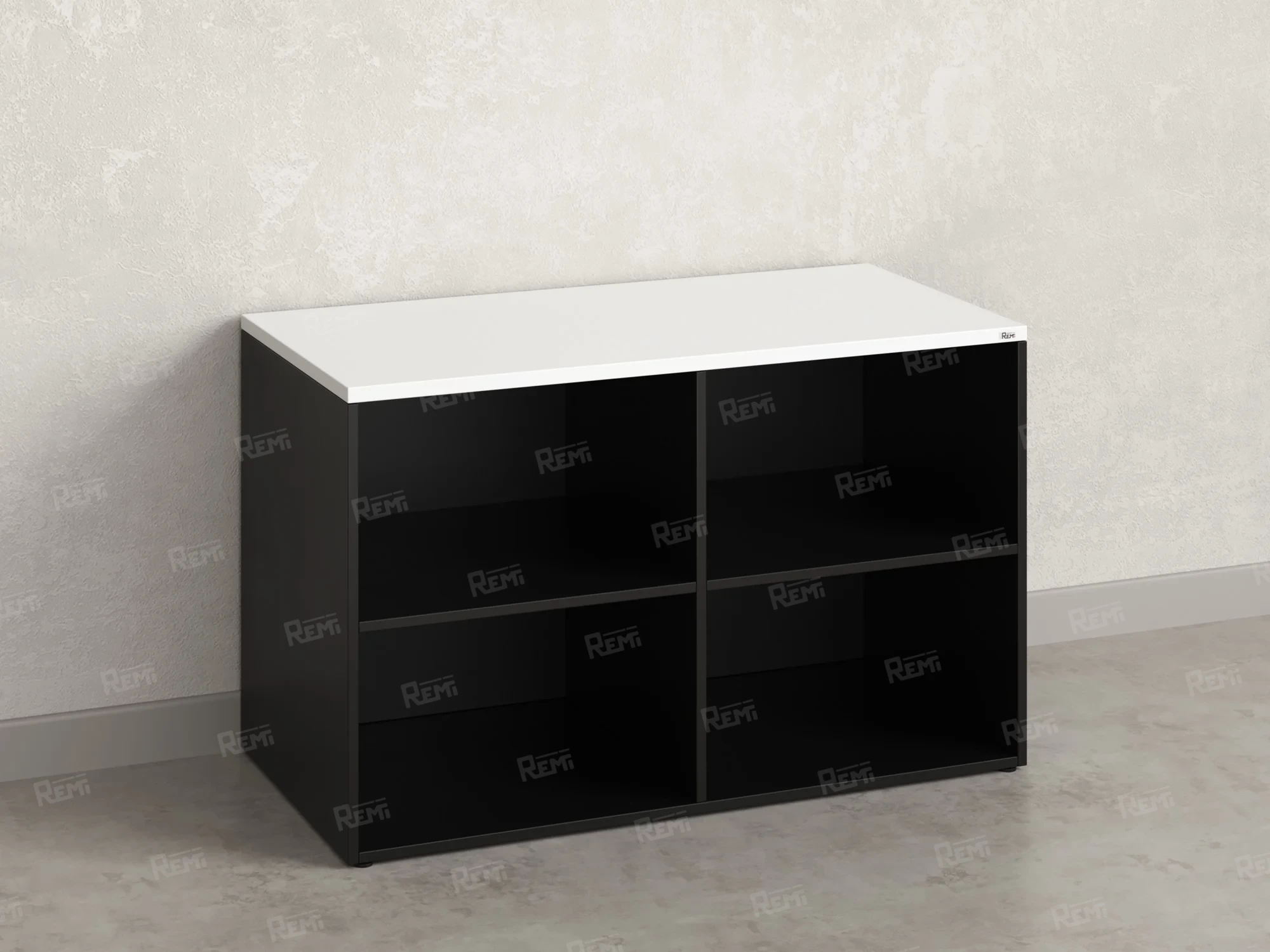 Стеллаж низкий, 4 ячейки 1200х600х750 RM146-12x6 Белый/Черный