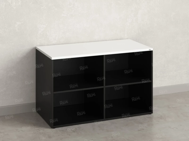Стеллаж низкий, 4 ячейки 1200х600х750 RM146-12x6 Белый/Черный