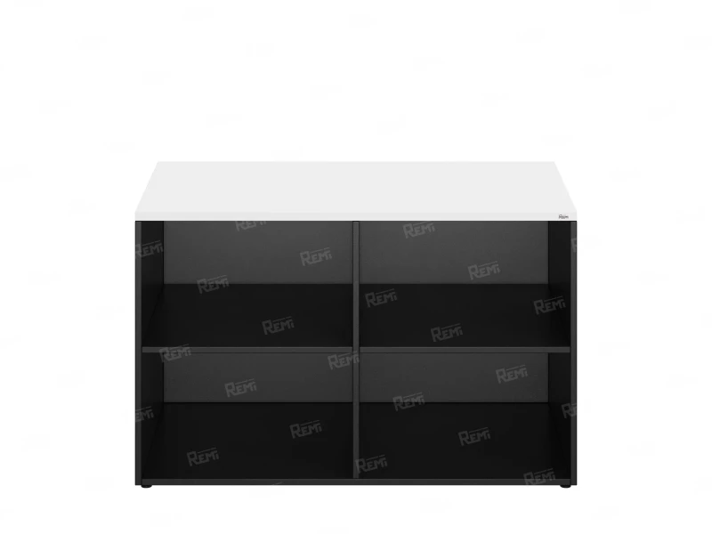 Стеллаж низкий, 4 ячейки 1200х600х750 RM146-12x6 Белый/Черный
