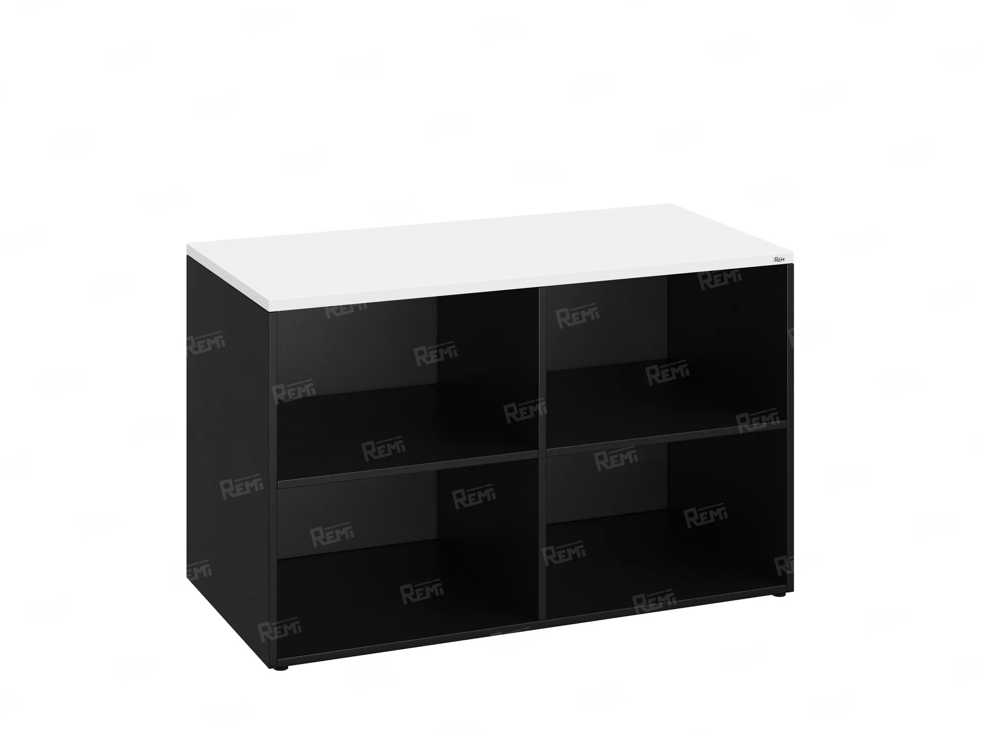 Стеллаж низкий, 4 ячейки 1200х600х750 RM146-12x6 Белый/Черный