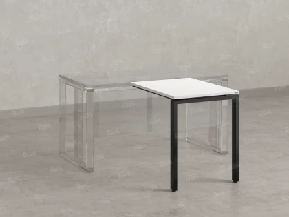Брифинг прямой, с парящей столешнецей, на П-образном каркасе 1200x600x750 RM070-12x6 Белый/Черный