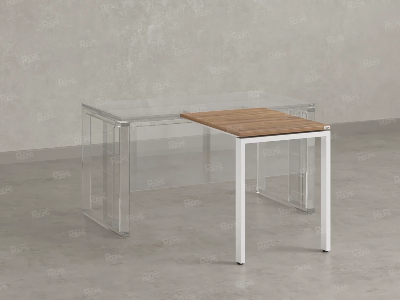 Брифинг прямой, с парящей столешнецей, на П-образном каркасе 1800x600x750 RM070-18x6 Юстус/Белый