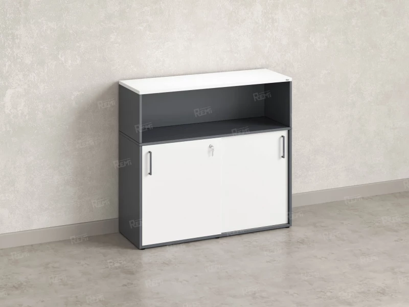 Шкаф-купе низкий, 2 полки с надстройкой, на регулируемых опорах 1200x420x1100 RM127-120x42 Белый/Серый