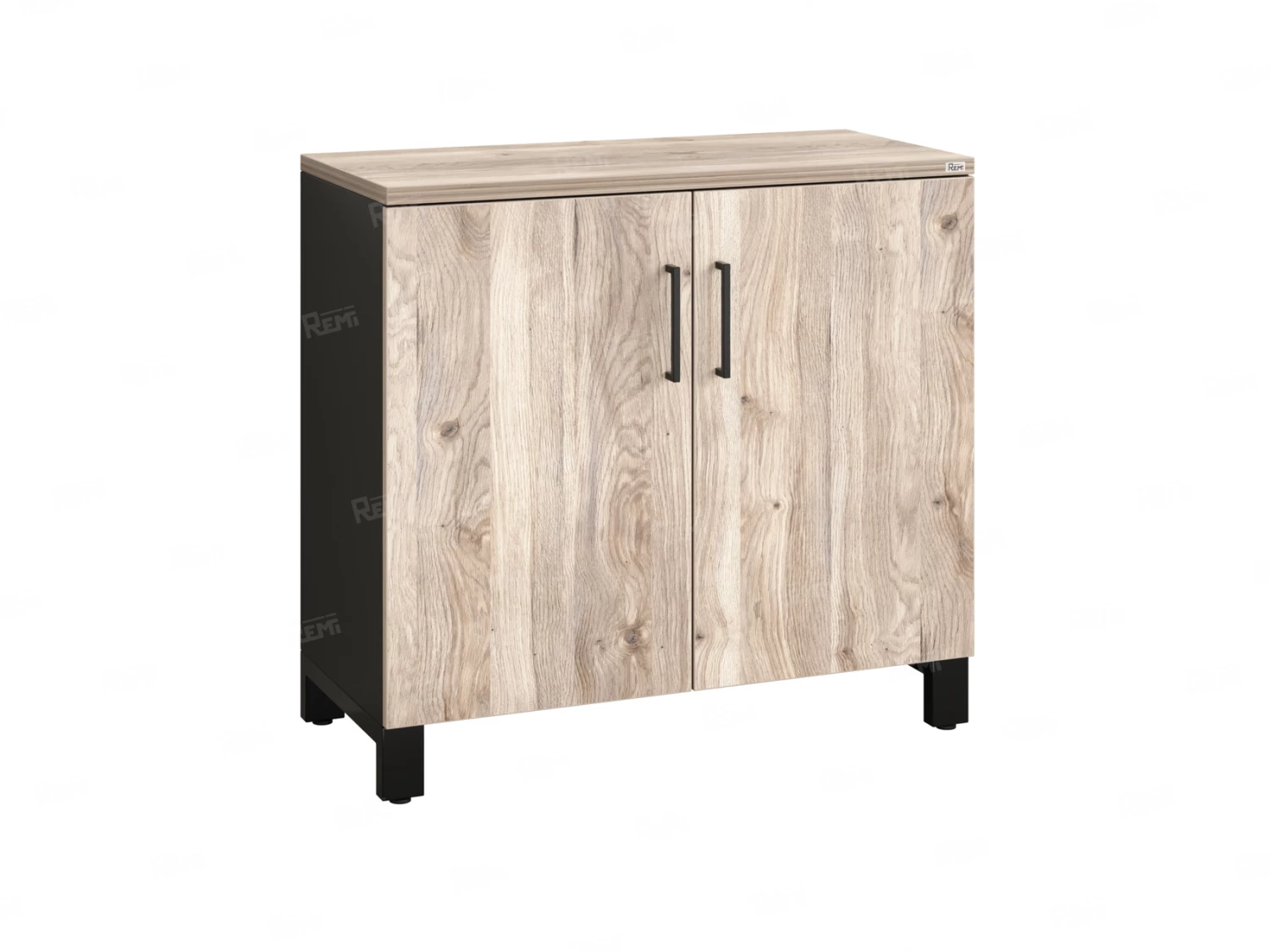 Шкаф низкий распашной, 2 уровня 900x600x850 RM147-90x60 Дуб Маувелла/Черный