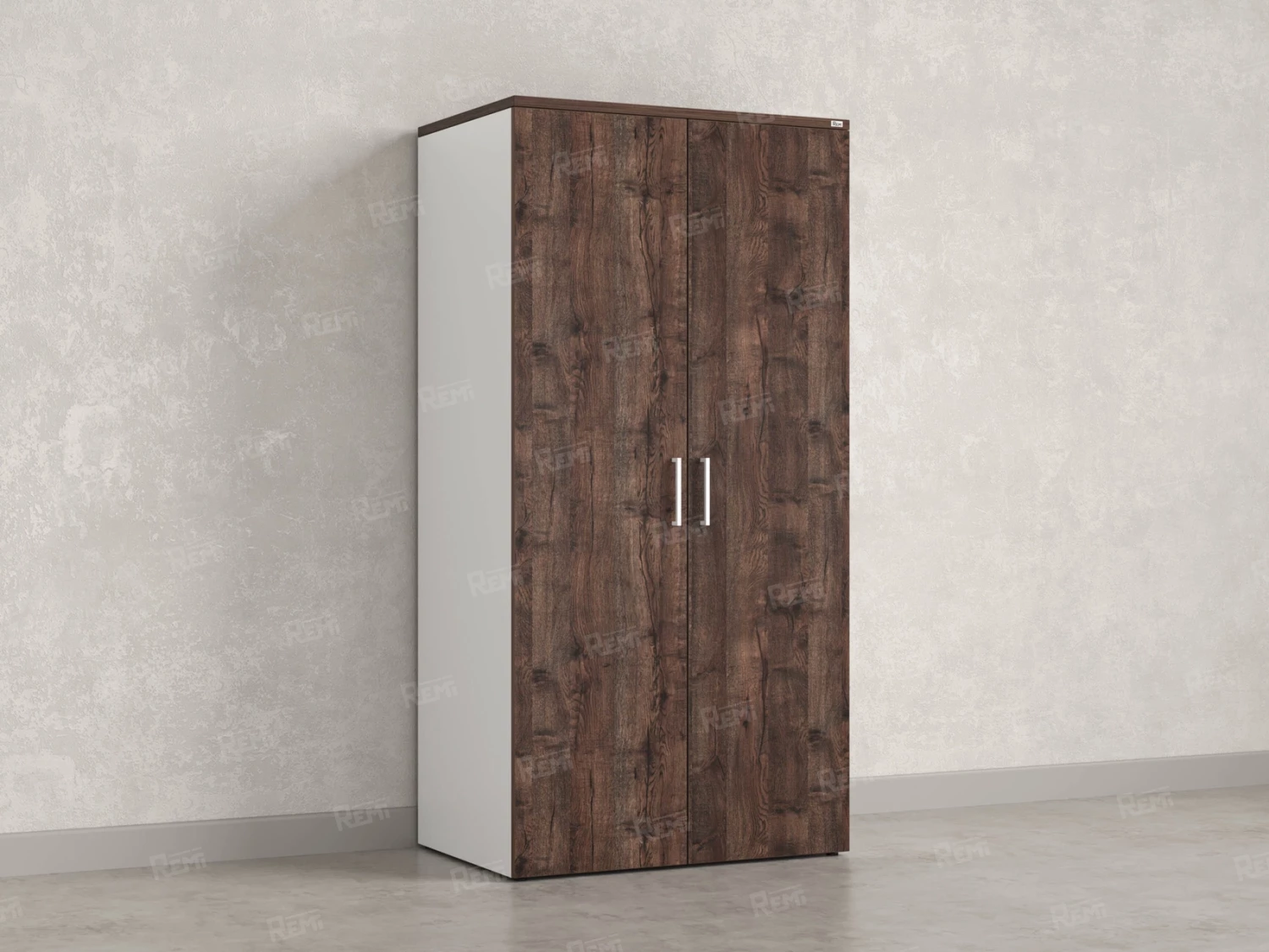 Гардероб, на регулируемых опорах, штанга, 1 полка 900x600x1800 RM159-90x60 Дуб Апрельский шоколад/Белый