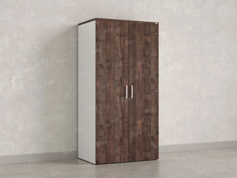 Гардероб, на регулируемых опорах, штанга, 1 полка 900x600x1800 RM159-90x60 Дуб Апрельский шоколад/Белый